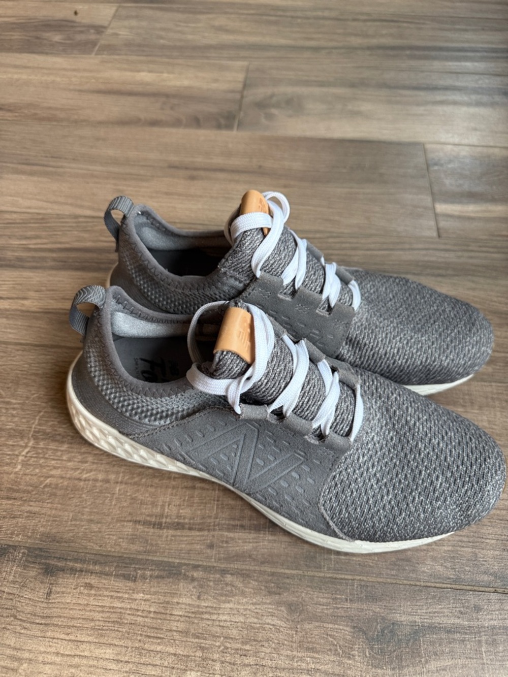 New Balance Gray Athletic Sneakers with White Laces